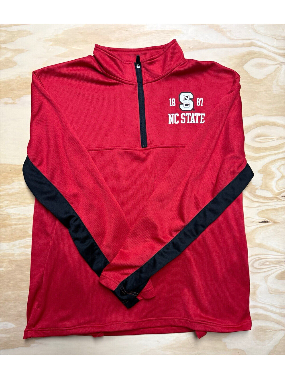 ProEdge NC State Wolfpack Red Black 1/4 Zip Pullover Jacket Size L